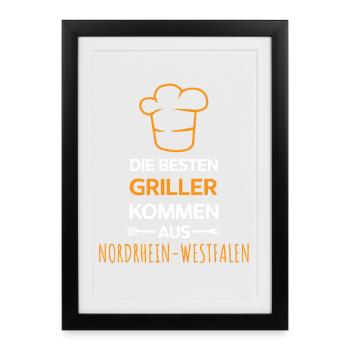 The best grillers come from NRW Design - Framed poster (27 × 37 cm) - black - Front