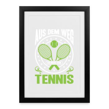 Joueur de tennis offre des tenues de paroles de tennis - Affiche encadrée (27 × 37 cm) - noir - Devant