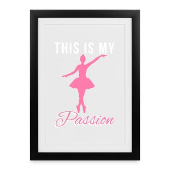 Silhouette rose de la Passion dansante - Affiche encadrée (27 × 37 cm) - noir - Devant