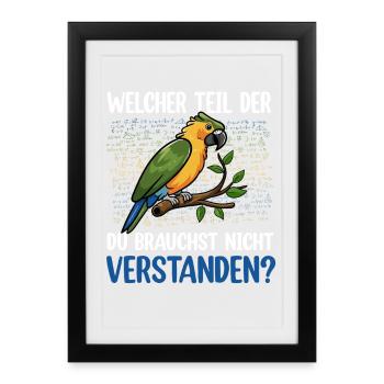 Comprendre le perroquet coloré ? - Affiche encadrée (27 × 37 cm) - noir - Devant