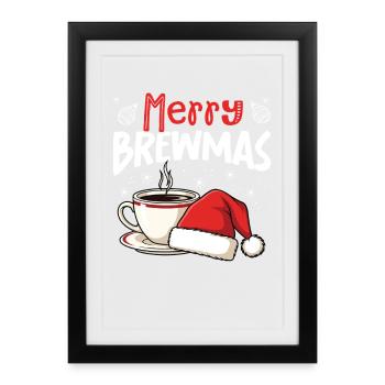 Joyeux Brewmas, drôle - Affiche encadrée (27 × 37 cm) - noir - Devant
