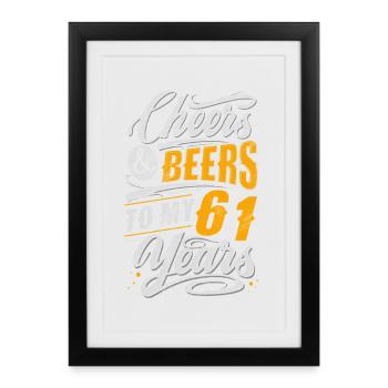 61st Birthday Cheers - Framed poster (27 × 37 cm) - black - Front