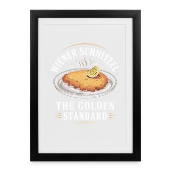 Wiener Schnitzel Golden Standard - Affiche encadrée (27 × 37 cm) - noir - Devant