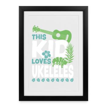 Hawaiian Ukulele Uke Kid This Kid - Framed poster (27 × 37 cm) - black - Front