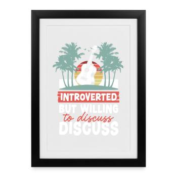 Ukulélé hawaïen Ukulélé introverti - Affiche encadrée (27 × 37 cm) - noir - Devant
