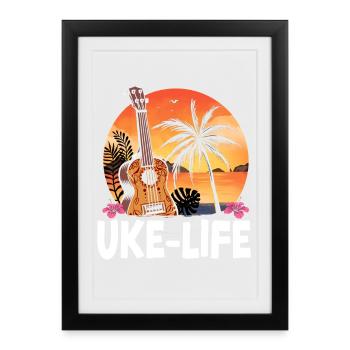 Hawaiian Ukulele Uke Uke Life - Framed poster (27 × 37 cm) - black - Front