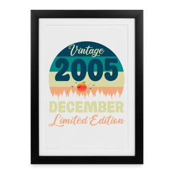 Décembre 2005 Anniversaire Vintage Edition Limitée - Affiche encadrée (27 × 37 cm) - noir - Devant