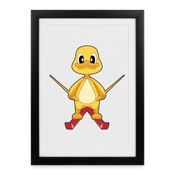 Skieur de canard Sports d’hiver - Affiche encadrée (27 × 37 cm) - noir - Devant