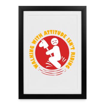 Marche à cheval anti-loisir avec attitude - Affiche encadrée (27 × 37 cm) - noir - Devant