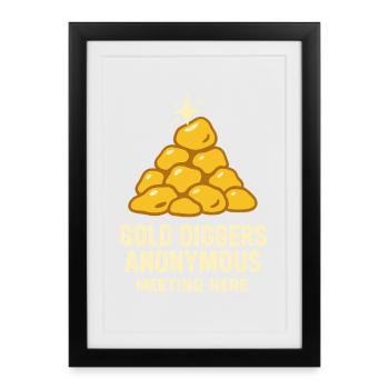Plaque de loisir pour la recherche d’or Cadeau Creek - Affiche encadrée (27 × 37 cm) - noir - Devant