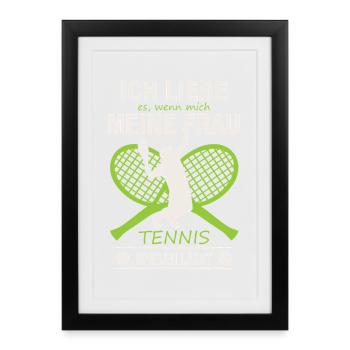 Joueur de tennis offre des tenues de paroles de tennis - Affiche encadrée (27 × 37 cm) - noir - Devant