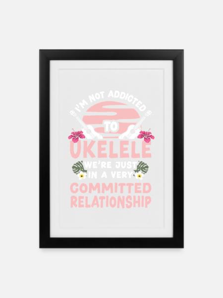 Hawaiian Ukulele Uke I'm Not - Gerahmtes Poster (27 × 37 cm) - Schwarz