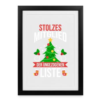 Santa Claus Christmas Time Naughty Christmas - Framed poster (27 × 37 cm) - black - Front