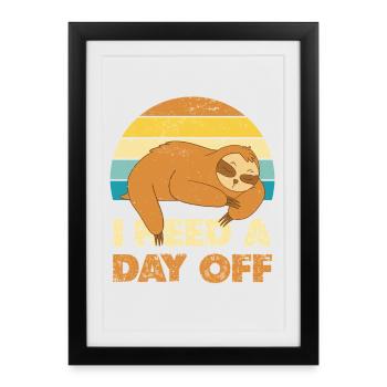 Jour de la fête du paresseux endormi - Affiche encadrée (27 × 37 cm) - noir - Devant
