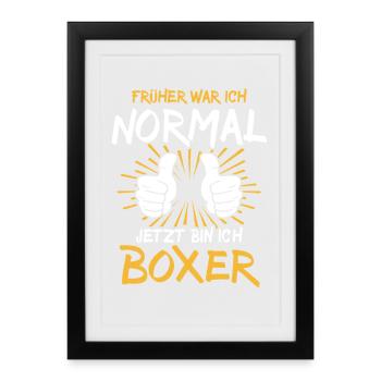 Boxer Spruch - Gerahmtes Poster (27 × 37 cm) - Schwarz - Vorne