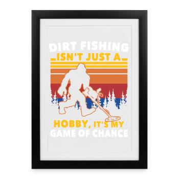 Pêche en terre de terre Big Foot - Affiche encadrée (27 × 37 cm) - noir - Devant