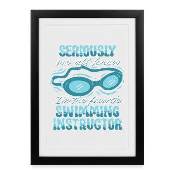 Swimming instructor - Framed poster (27 × 37 cm) - black - Front