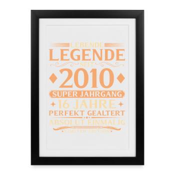 Année 2010 Super Vintage 16e anniversaire - Affiche encadrée (27 × 37 cm) - noir - Devant