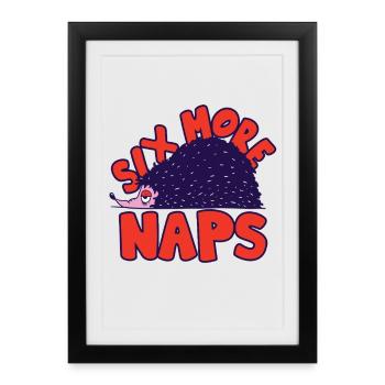 Igel Tag Hérisson Jour Six siestes supplémentaires - Affiche encadrée (27 × 37 cm) - noir - Devant