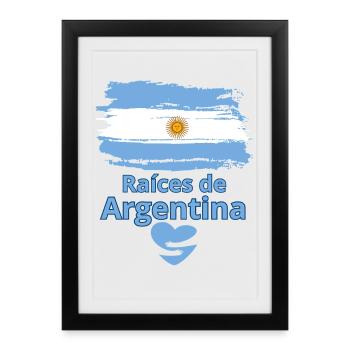 Les racines argentines : fierté de l’Albiceleste - Affiche encadrée (27 × 37 cm) - noir - Devant