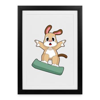 Dog Snowboarder Snowboard Winter Sports - Framed poster (27 × 37 cm) - black - Front