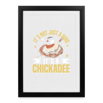 Birdwatching Tigkadee Birdwatching Bird Animal en peluche - Affiche encadrée (27 × 37 cm) - noir - Devant