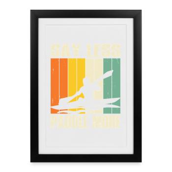 Kayakiste offre des tenues de kayak pour les sports nautiques - Affiche encadrée (27 × 37 cm) - noir - Devant