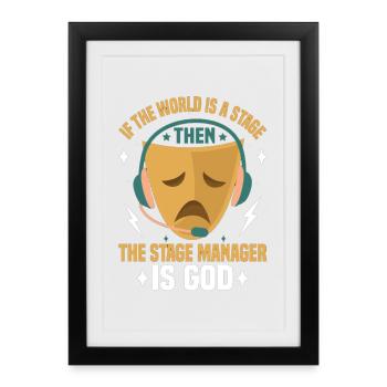  Theatre Tech Stagehand Theatrical Tech Lighting - Framed poster (27 × 37 cm) - black - Front
