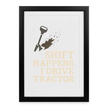 Tractor Driver Gift for Women - Framed poster (27 × 37 cm) - black - Front