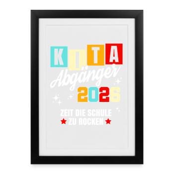 Kindergarten Leavers 2026 - First Class School Enrollment - Framed poster (27 × 37 cm) - black - Front