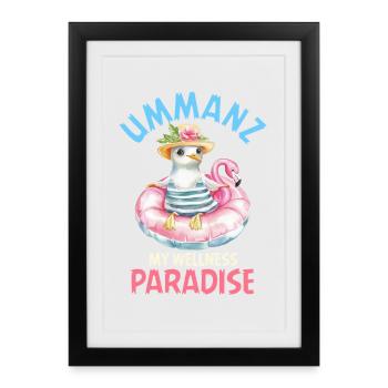 UMMANZ MON PARADIS DU BIEN-ÊTRE Amusant - Affiche encadrée (27 × 37 cm) - noir - Devant