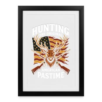 Hunting Original American Pastime Independence Day - Framed poster (27 × 37 cm) - black - Front