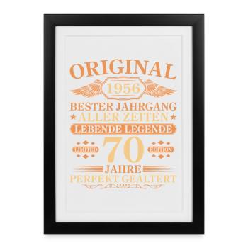 1956 Vintage Perfectly Aged 70th Birthday - Framed poster (27 × 37 cm) - black - Front