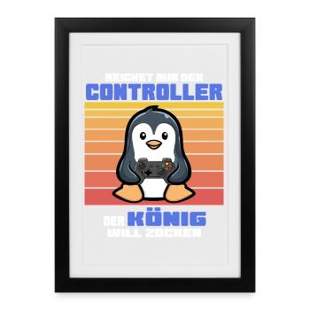 Roi du jeu - Affiche encadrée (27 × 37 cm) - noir - Devant