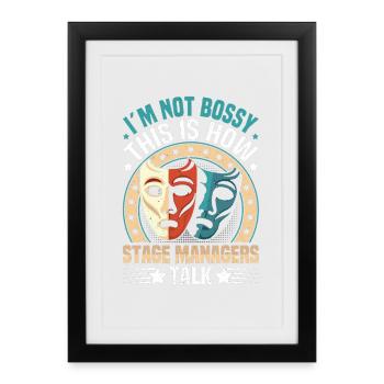  Professional Backstage Manager Theatre Crew Stage - Framed poster (27 × 37 cm) - black - Front