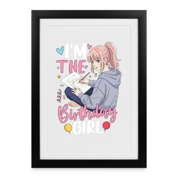 Je suis la fille d’anniversaire - Affiche encadrée (27 × 37 cm) - noir - Devant