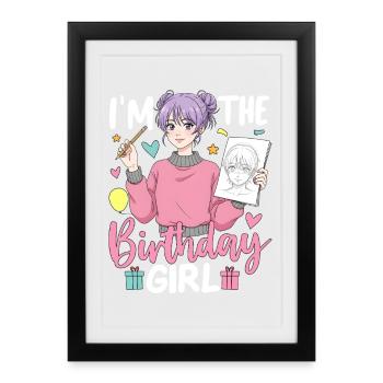 Je suis la fille d’anniversaire - Affiche encadrée (27 × 37 cm) - noir - Devant