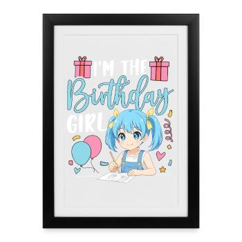 Je suis la fille d’anniversaire - Affiche encadrée (27 × 37 cm) - noir - Devant