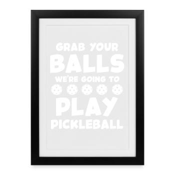 Pickleball Motto Lettering - Framed poster (27 × 37 cm) - black - Front