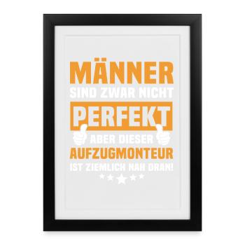 Funny Elevator Fitter Sayings - Framed poster (27 × 37 cm) - black - Front