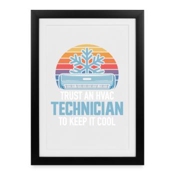 HVAC Technician Retro Climate Expert Design Professionals - Framed poster (27 × 37 cm) - black - Front