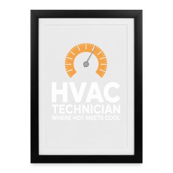 Expert en réparation CVC Technologie de climatisation - Affiche encadrée (27 × 37 cm) - noir - Devant