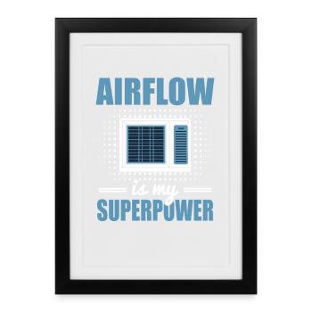 Cadeau pour technicien CVC climatiseur Chauffage Ventilation - Affiche encadrée (27 × 37 cm) - noir - Devant