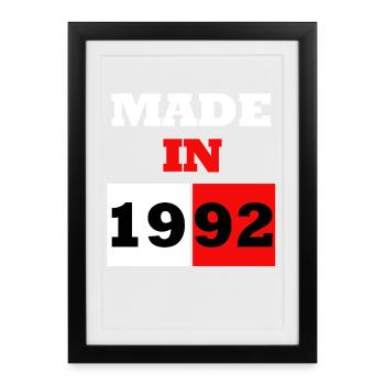 Hergestellt im Retro Anniversary Block von 1992 - Gerahmtes Poster (27 × 37 cm) - Schwarz - Vorne