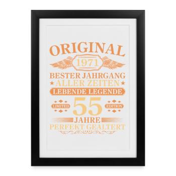 1971 Vintage Perfectly Aged 55th Birthday - Framed poster (27 × 37 cm) - black - Front