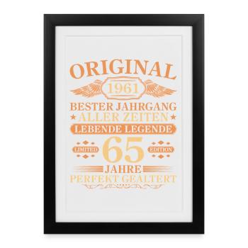 1961 Vintage Perfectly Aged 65th Birthday - Framed poster (27 × 37 cm) - black - Front