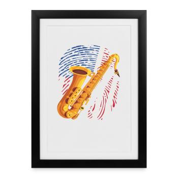 American saxophone player Saxophonist - Framed poster (27 × 37 cm) - black - Front