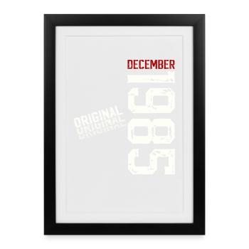 40th Birthday Original December Vintage 1985 - Framed poster (27 × 37 cm) - black - Front