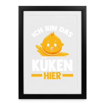 Éleveur de poulets Éleveur de ferme poussins - Affiche encadrée (27 × 37 cm) - noir - Devant