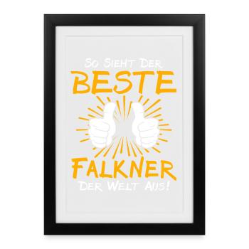Idée cadeau Falkner - Affiche encadrée (27 × 37 cm) - noir - Devant